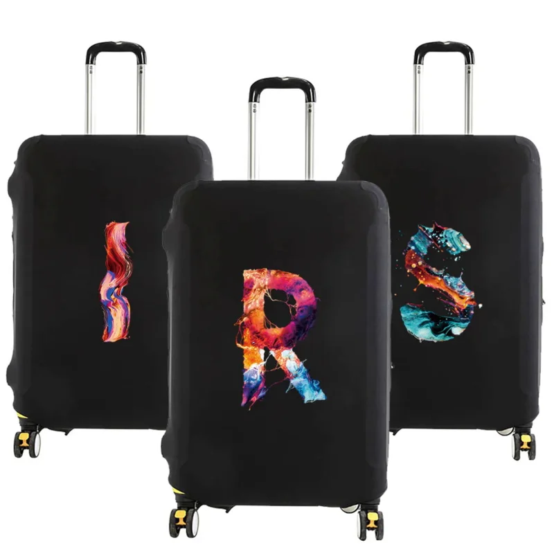 

Luggage Protective Cover for 18-28 Inch Fashion Paint 26 Letter Serie Pattern Suitcase Elastic Dust Bags Case Travel Accessories