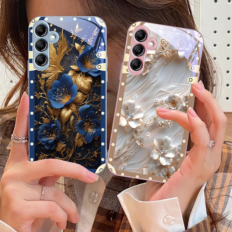 Elegant Pink Floral Glass Phone Case