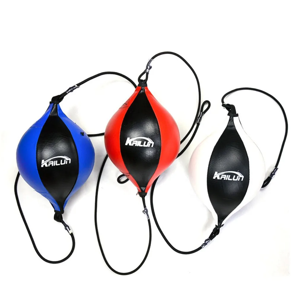 PU Boxing Punching Bag Inflatable Hanging Type Boxing Speed Bag with Hooks Pneumatic Cylinder Reflex Speed Balls Training