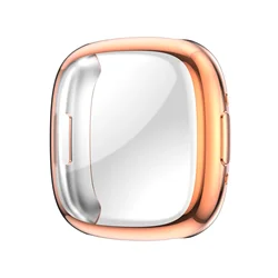 Full Screen Protector Case - Soft TPU Protective Cover - Fitbit Sense 2 (Rose Gold)
