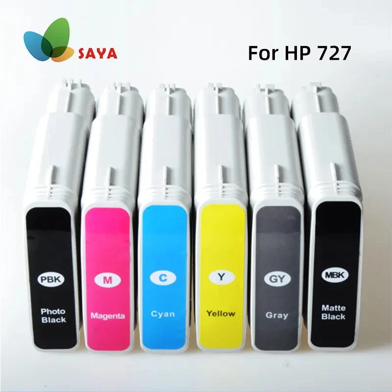 Saya 300ml For HP 727 Ink Cartridge with Full ink for HP 727XL Works for DesignJet T920 T930 T1500 T1530 T2500 T2530 Printers