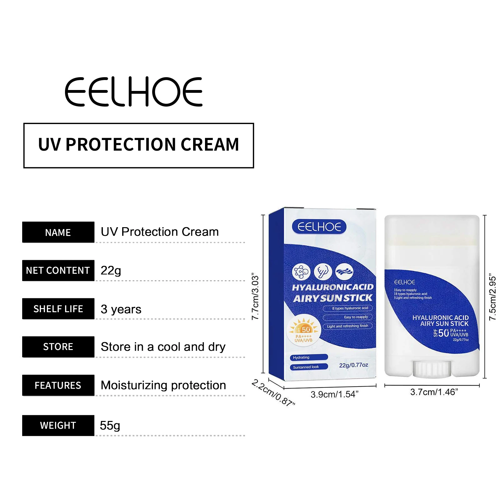Sunscreen stick opened showing applicator