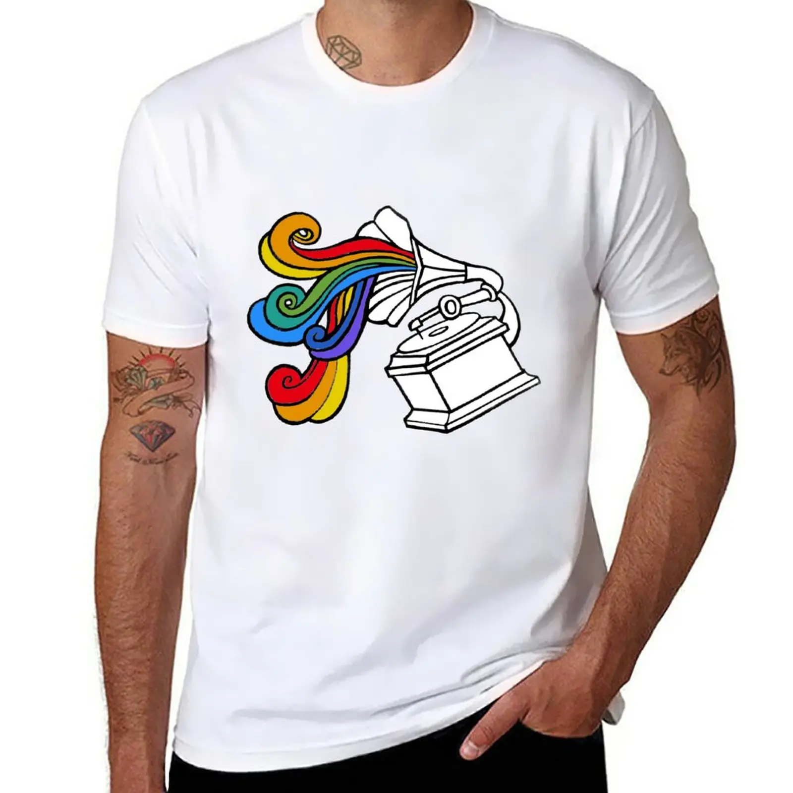 

New Gramophone Rainbow T-Shirt animal print shirt for boys oversized t shirt shirts graphic tees mens graphic t-shirts anime