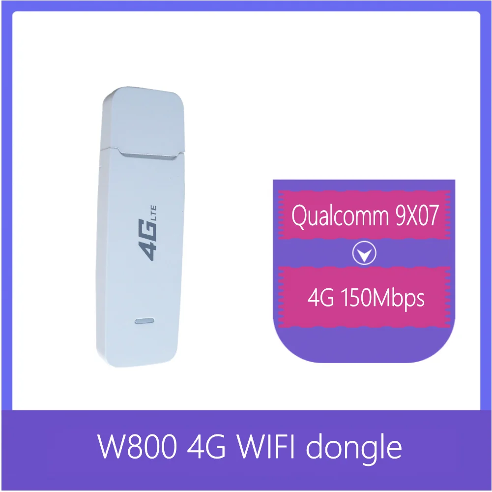 

W800 Wi-Fi USB 4G модем hotspot cat 4 150 Мбит/с, мобильный 4G LTE модем, внутренняя Wi-Fi антенна, слот для SIM-карты