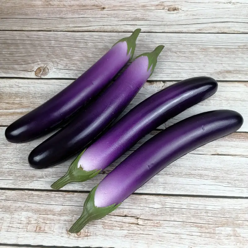 PU High Simulation Eggplant Model Artificial Decorations Kitchen Decoration Props Foam Artificial Vegetables