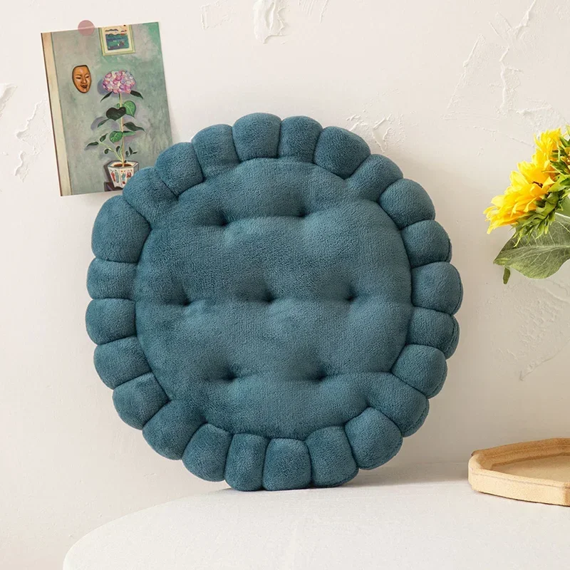 

Stuffed Home Car Tatami Chair Pillow Cushion Soft Cookie Creative Seat Biscuit Decor Pad Shape Sofa Back