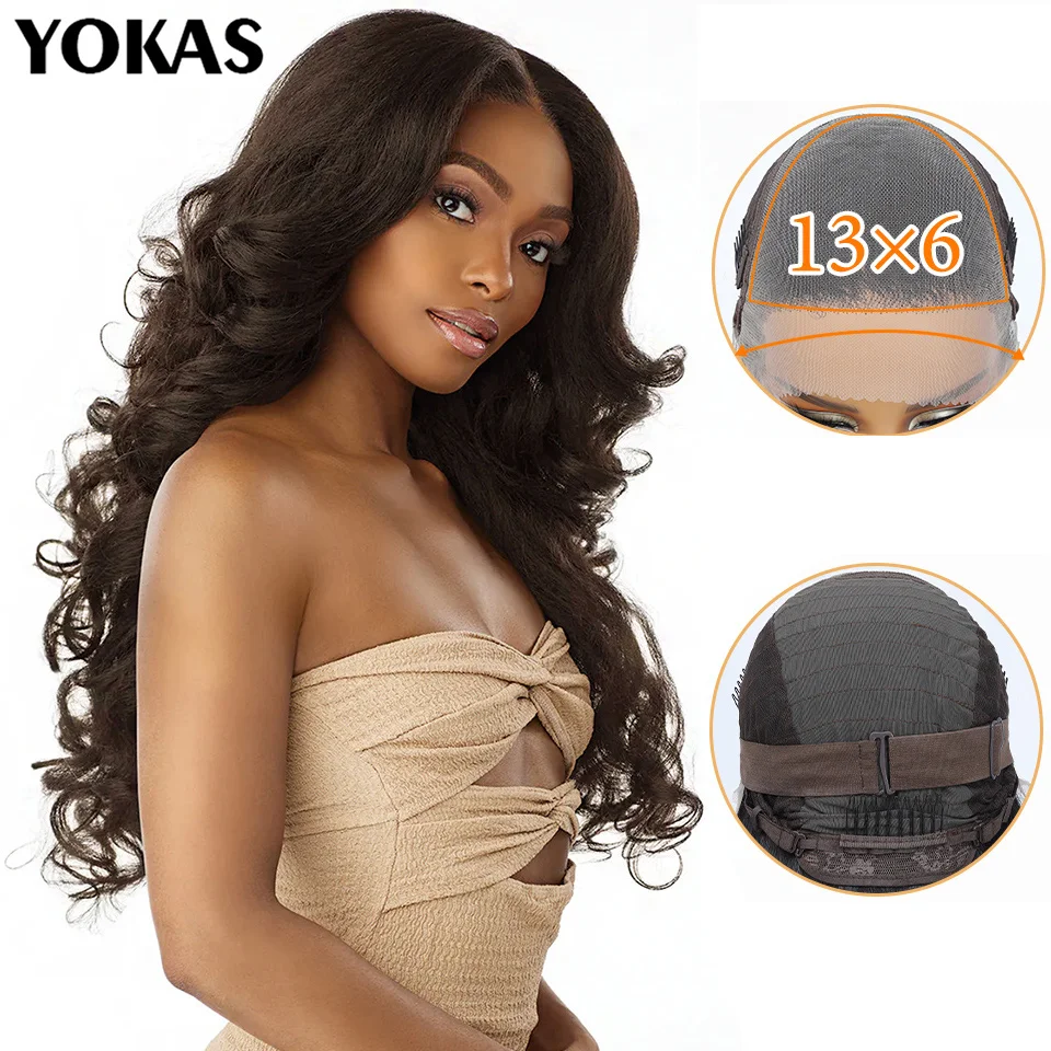 13x6 Lace Frontal Wig Synthetic Latisha Curly Pre-Plucked Lace Frontal Wig Baby Hair 24" For Female Women Wigs