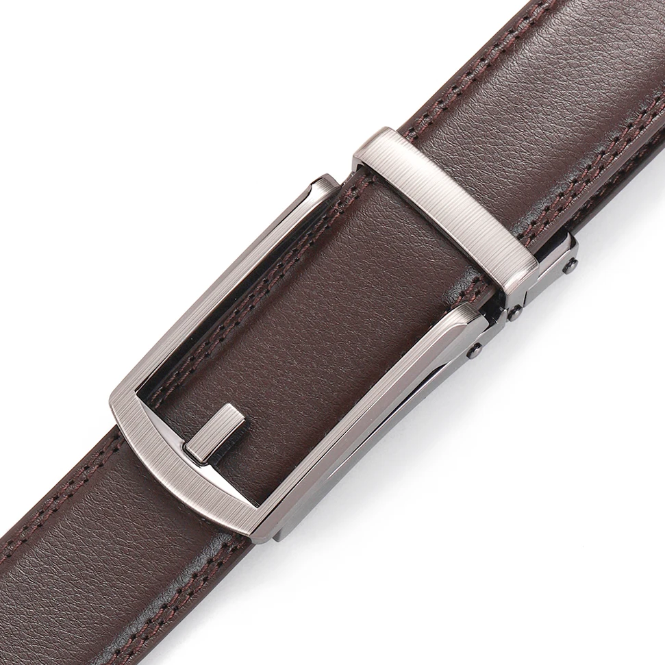 Click Belt für Herren, hochwertiges PU-Leder, Herrengürtel, Taillengurt, automatische Schnalle, Schnalle aus Legierung, 3,1 cm – Detail 6