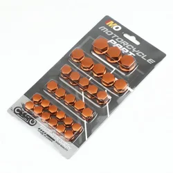 30-Piece Multisize Decorative Screw Cap Set for Motorcycle and Scooter Enhancement (Orange)
