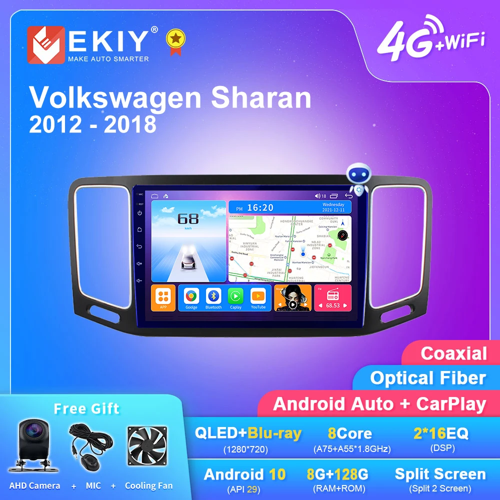 

EKIY T7 QLED DSP Android Auto Radio For Volkswagen Sharan 2012 - 2018 Stereo Car Multimedia Video Player 2din Carplay GPS Navi