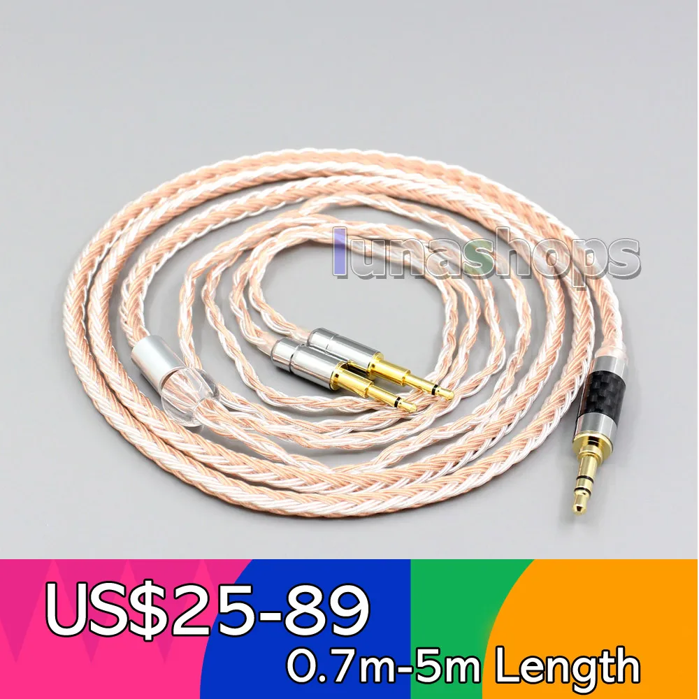 LN006453 16 Core OCC Silver Mixed Headphone Cable For Abyss Diana Acoustic Research AR-H1 Advanced Alpha GT-R Zenith PMx2