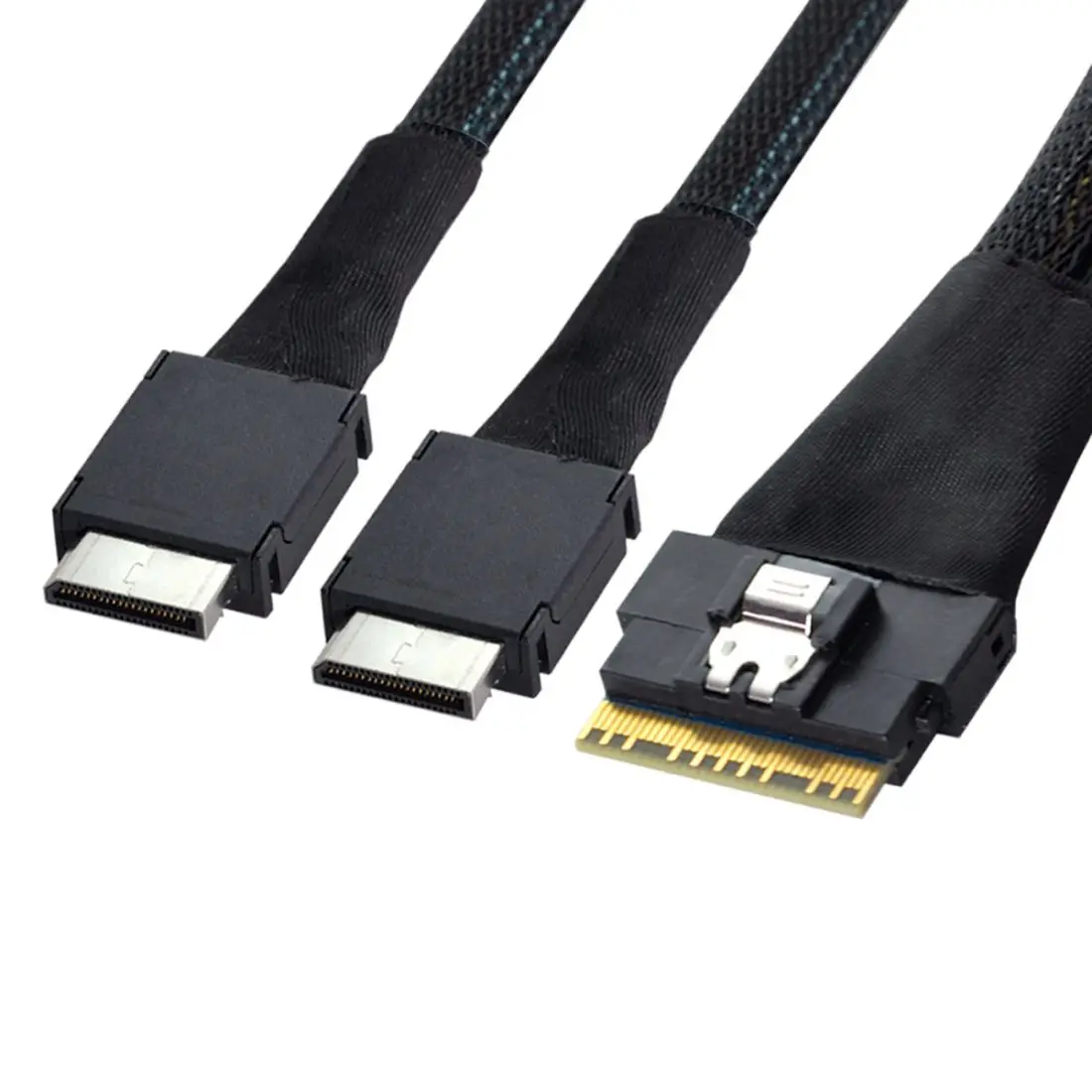 

CY Xiwai SFF-8654 8i 74Pin to Dual Oculink SFF-8611 PCI-E Ultraport Slimline SAS Slim 4,0 кабель 50 см PCI-Express