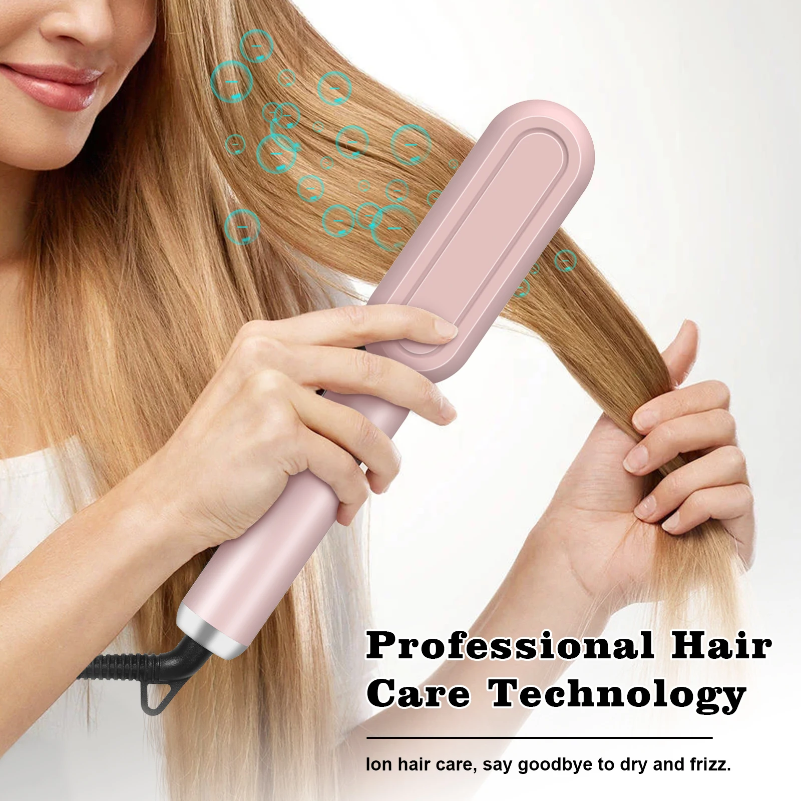 Anti Frizz Negative Ion Electric Hair Straightener Comb Create Smooth Hairstyles Repair Damaged Hair Reduce Static
