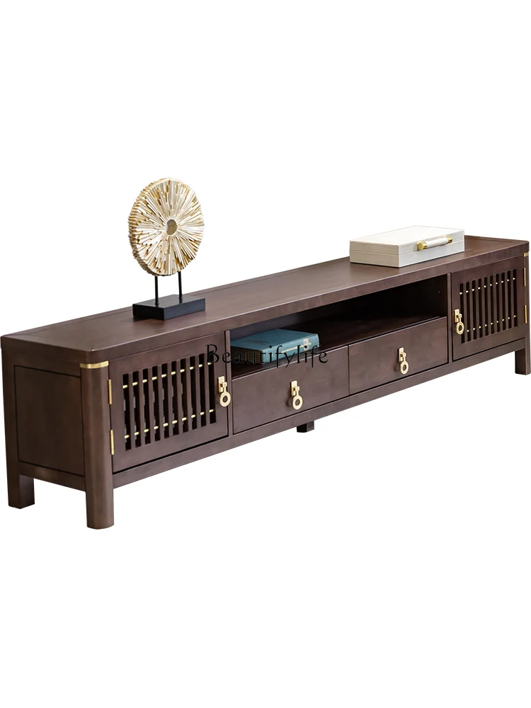 New Chinese Style Solid Wood TV Cabinet New Modern Light Luxury Home Locker Chinese Style