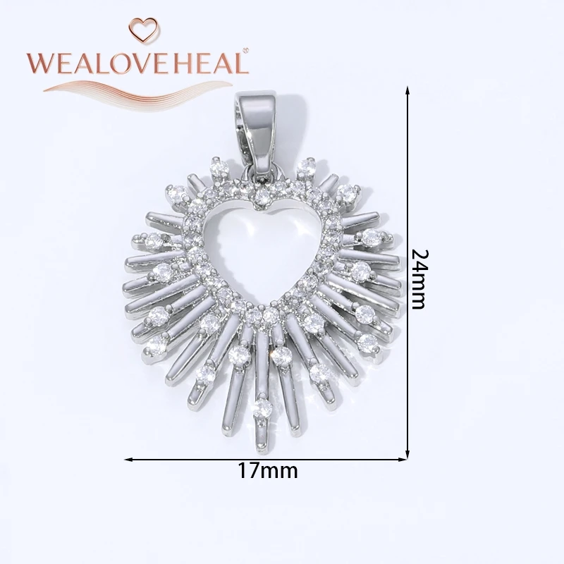 18K vergoldetes Messing Metall Zirkonia Sonne / Kreuz / Hufeisen / Chilischote / Flügel Anhänger Charms zur Schmuckherstellung – Detail 22