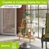 Plant Stand Bamboo for Indoor Outdoor Tiered Plant Shelf 8 Potted Flower Holder Ladder Rack Garden Balcony Living Room Patio 1