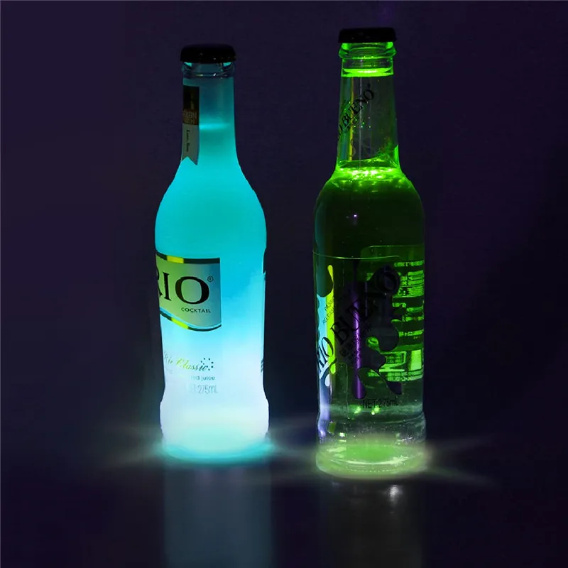 1/10/20/50PCS LED Coaster Lights Colorful Glowing Wine Bottle Stickers Mat Bar Wedding Party Lighting Decor  Wine Bottle Sticker 4