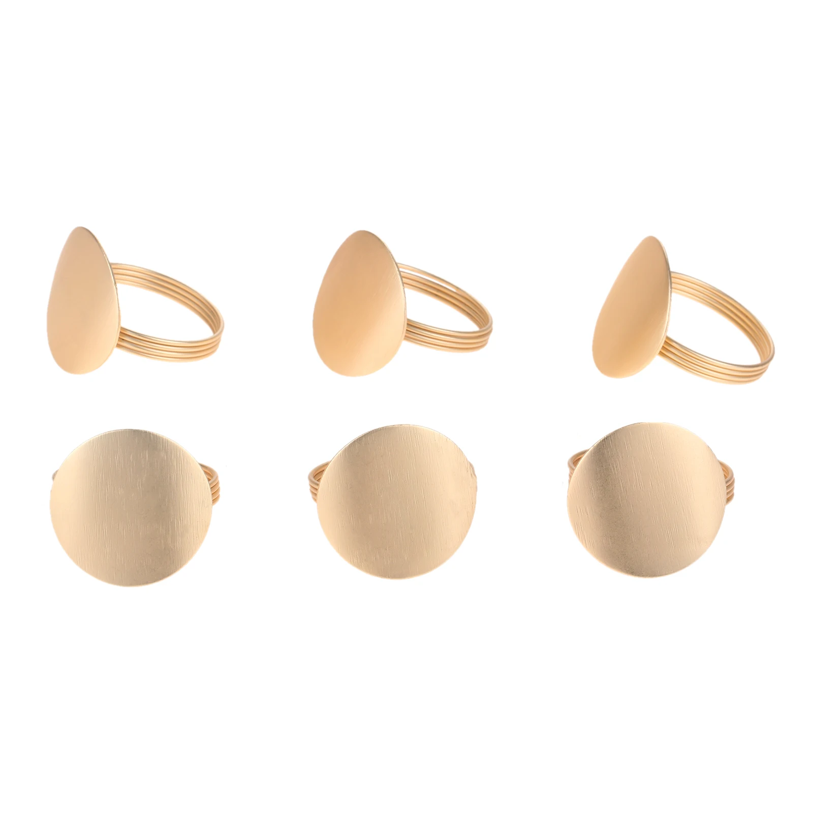 6pcs Matte Gold Napkin Ring Simple Nordic Round Towel Holder Minimalist Metal Button Modern Decoration Table Ornament Home Hotel