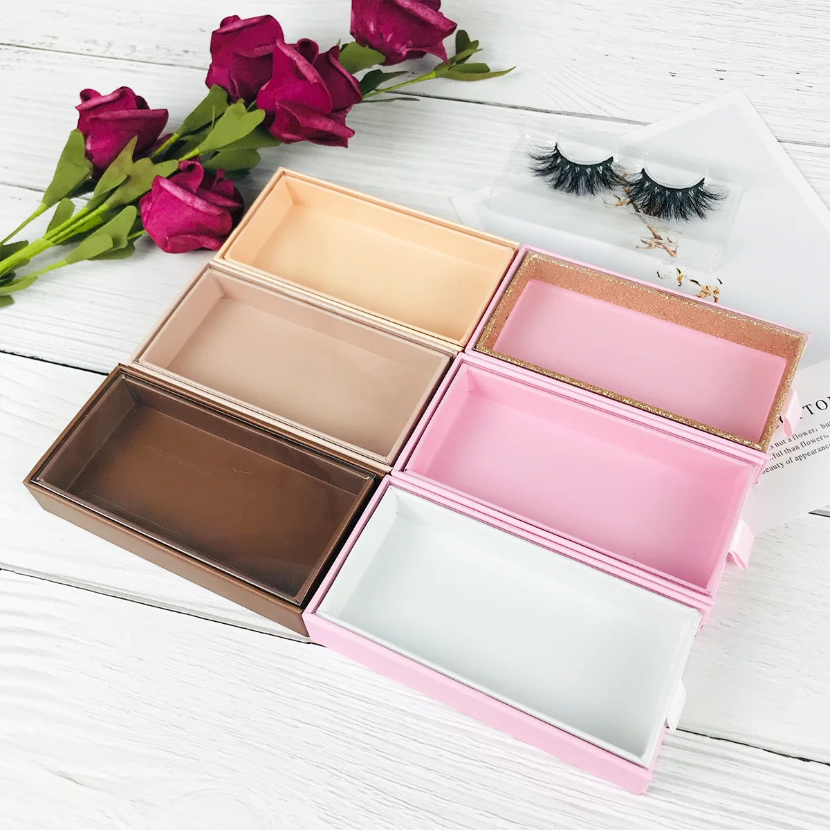 Custom Lashes Box With Logo Eyelashes Box Package With Tray Wholesale Lashes Box Case Makeup Case 5