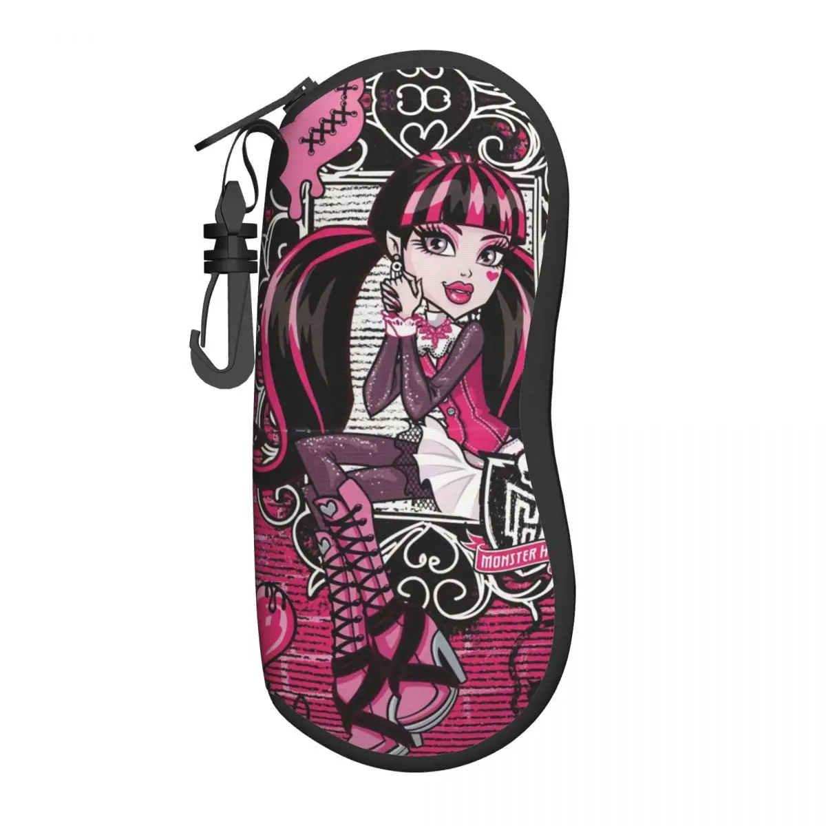 

Draculaura Monster High Glasses Case Men Women Printing Cartoon Sunglasses Protector Vintage Eyewear Container