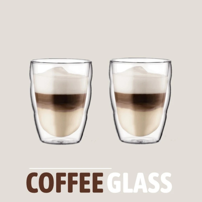 Arshen 250ML Double Wall Shot Glass Clear Handmade Heat Resistant Tea Drink Cups Healthy Drink Mug Coffee Insulated Cups Glass Cup