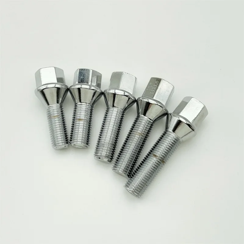 5pcs Lug Bolts Chrome m14x1.5 Shank Length 28mm/35mm/40mm/45mm 17mm Hex