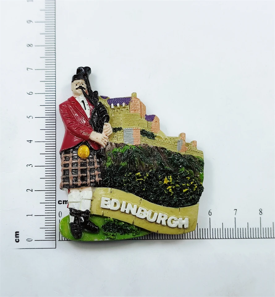 Edimburgo Scotland 3D magnete da frigorifero souvenir regalo, resina fatta a mano Edimburgo frigorifero magnete collezione decorazione casa e cucina