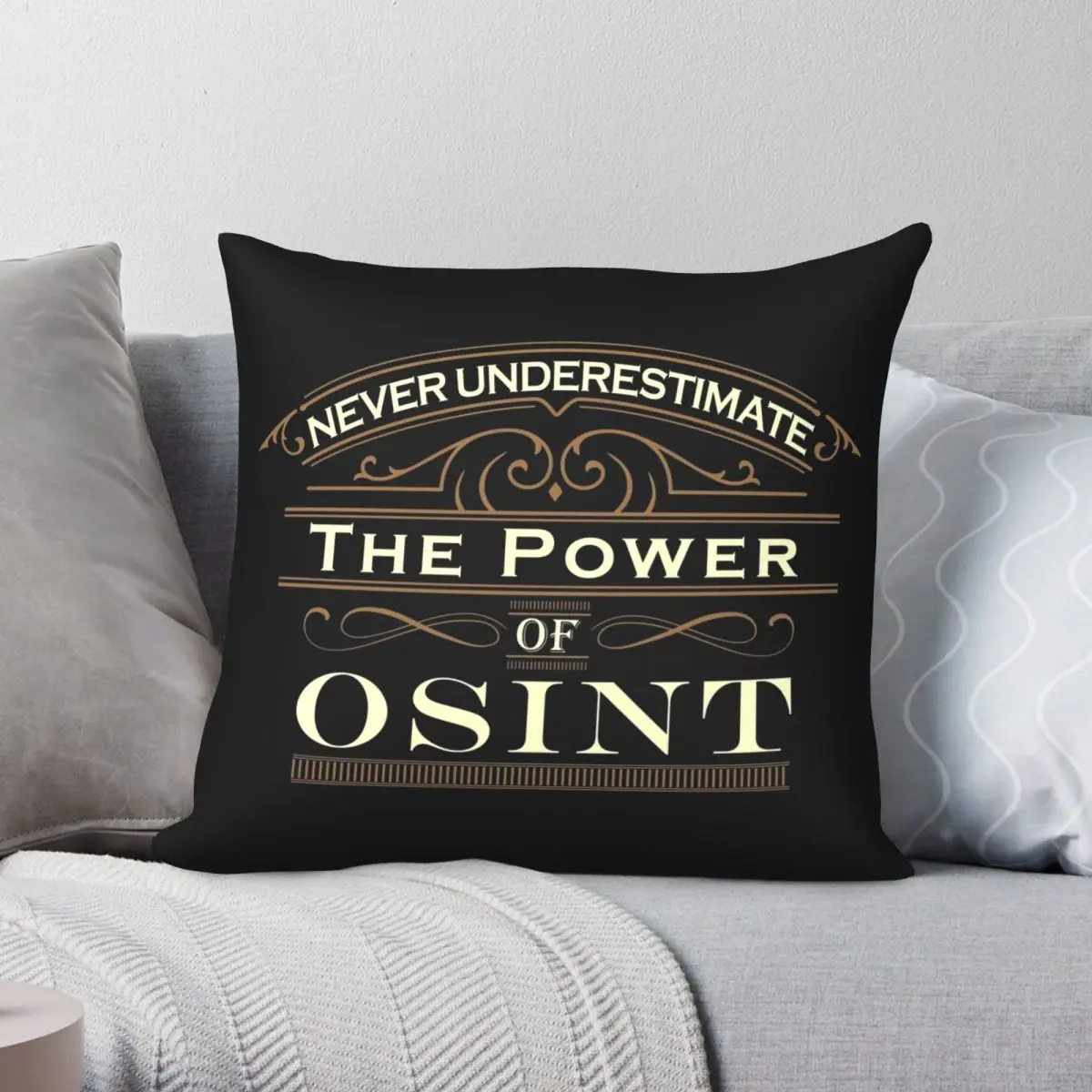

The Power Of OSINT Square Pillowcase Polyester Linen Velvet Pattern Zip Decor Home Cushion Case 18"