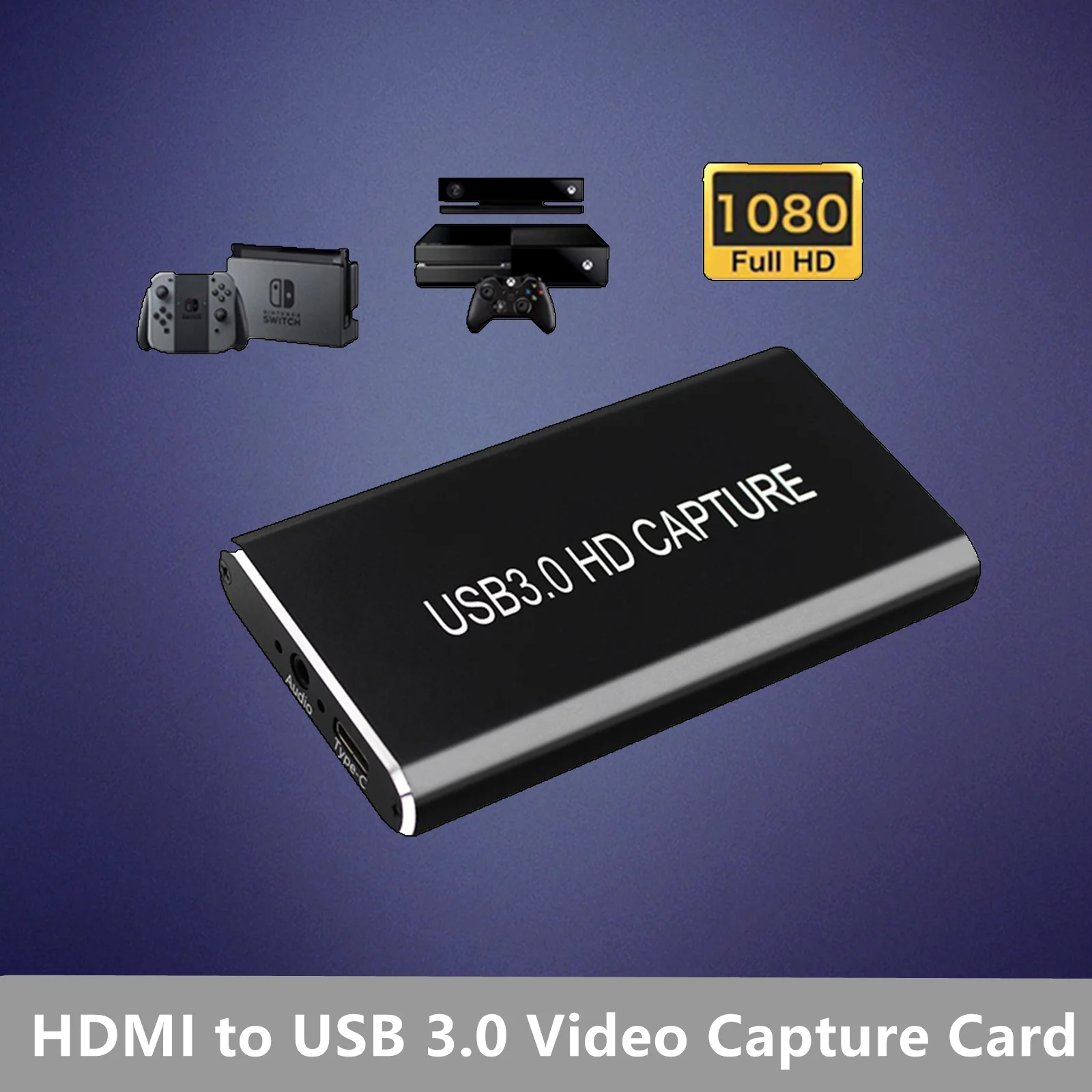 Usb Video Capture Card Grabber Hdmi Naar Type C/Usb C/Usb 3.0 1080P 60fps Game adapter Met Hdmi