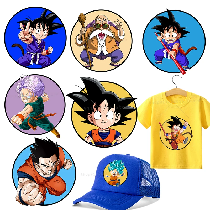 Dragon Ball Ferro em Roupas Adesivo, Son Goku Anime Dos Desenhos Animados,  Hot Transfer Roupas Patches