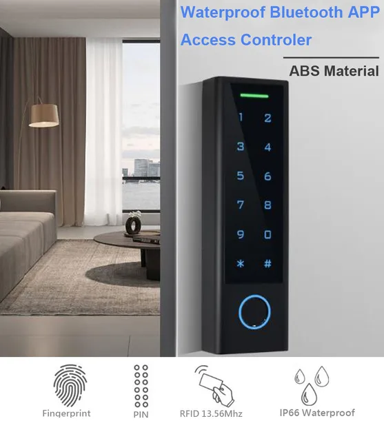 TTLock App Bluetooth Fingerprint Access Control Keyboard or Doorbell Keypad Opener RF IC Card Reader Door Lock System Waterproof 3