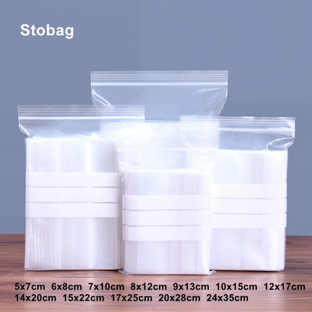 StoBag 100pcs Transparent Plastic Jewelry Packaging Ziplock Bags