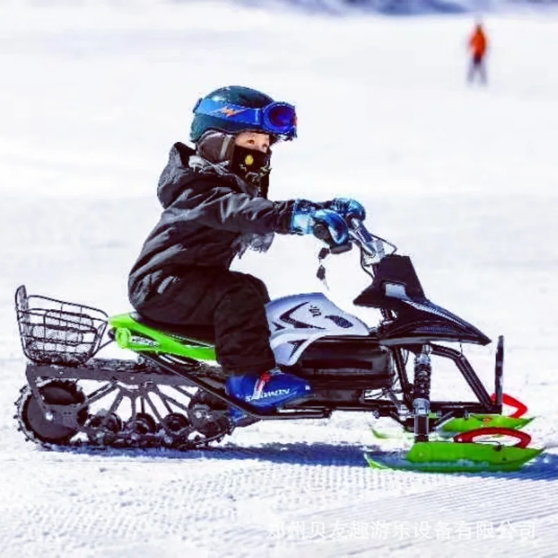 Ice and Snow Amusement Equipment Fuel Electric Snowmobile Children Parent-Child Snow Tank off-Road Vehicle Kart