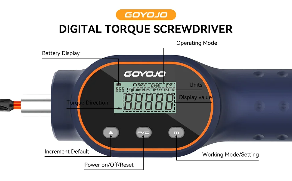 Digital Torque Screwdriver 1/4” Magnetic Drill Bit 10pcs Set Drive Screwdriver A