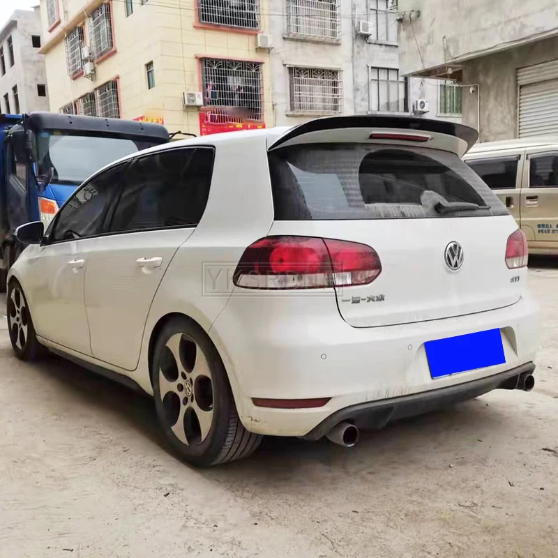 Car Rear Wing Spoiler ABS Car Rear Roof Spoiler Window Trunk Wings for Volkswagen VW Golf 6 VI MK6 GTI R20 2010-2013 R Style