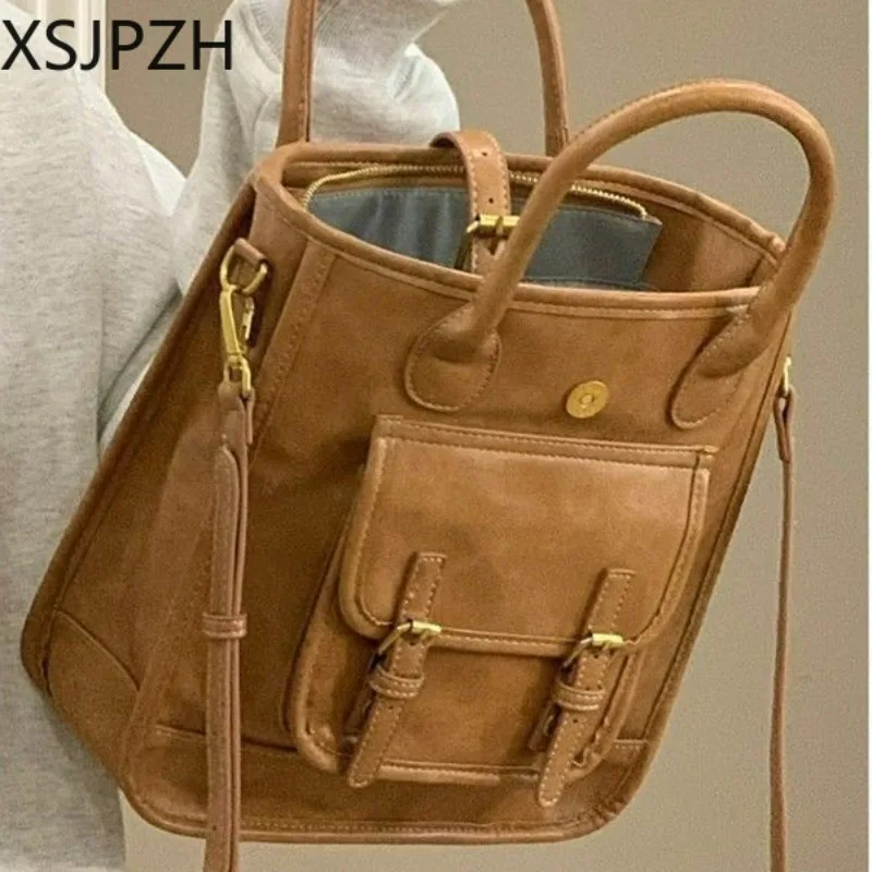 

Xsjpzh Retro Hand Carry Student Commuter Bag Tote Bag College Student Class Bag Female Senior Bag Large Capacity Daily Versatile
