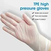 100 Pieces Of Transparent Vinyl TPE Gloves Latex-free Gloves For Laboratory Work TPE Gloves XL Suitable For Palm Width 100-115mm 4