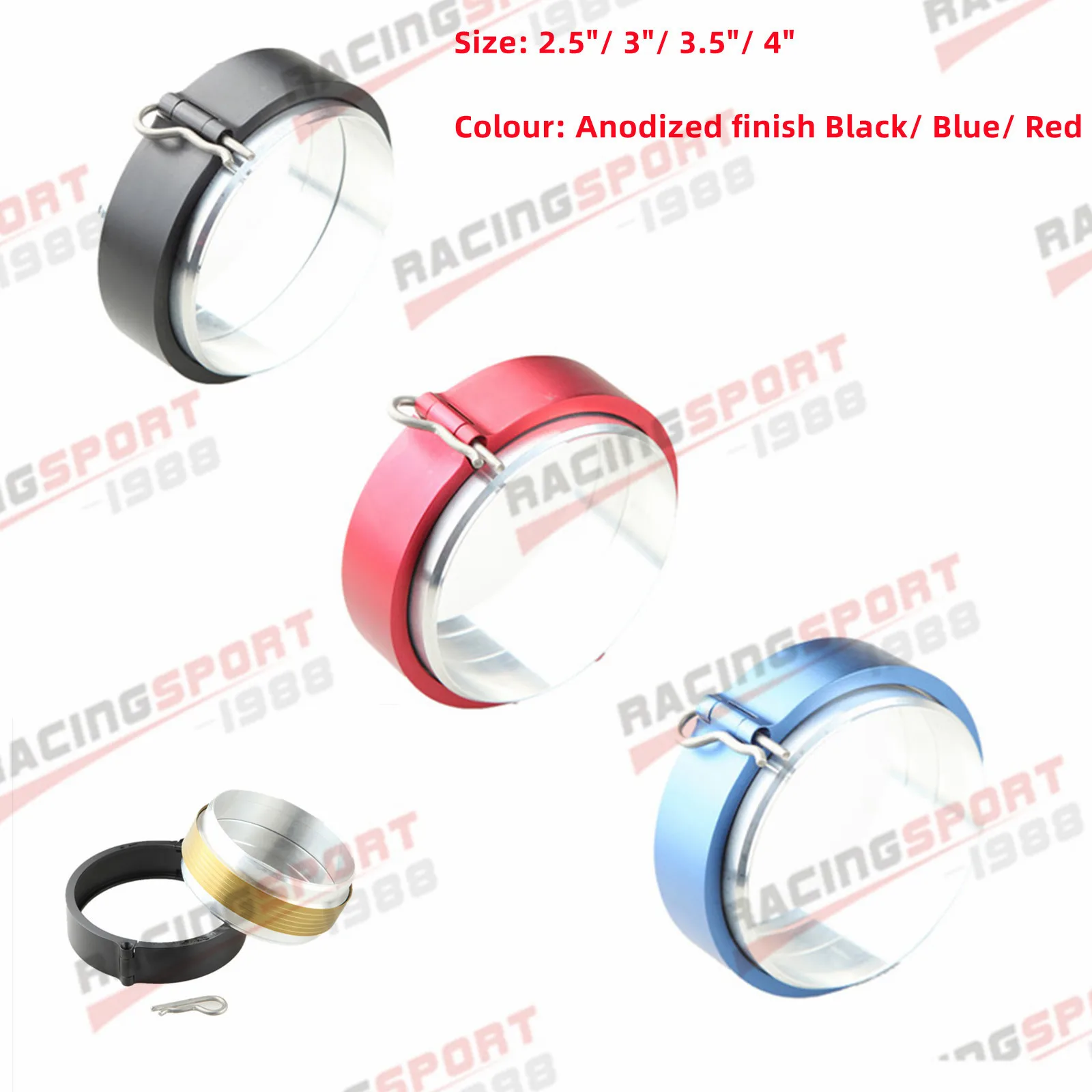 

4 inch 102mm Intake Intercooler Pipes Quick Release Heavy Duty V Band Clamp Kit