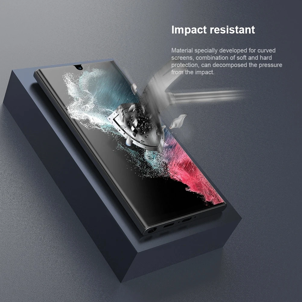 NILLKIN For Samsung Galaxy S23 Ultra 2PCS Impact Resistant Curved Screen Protector For Samsung S23 S23 Plus Soft Film With Tools