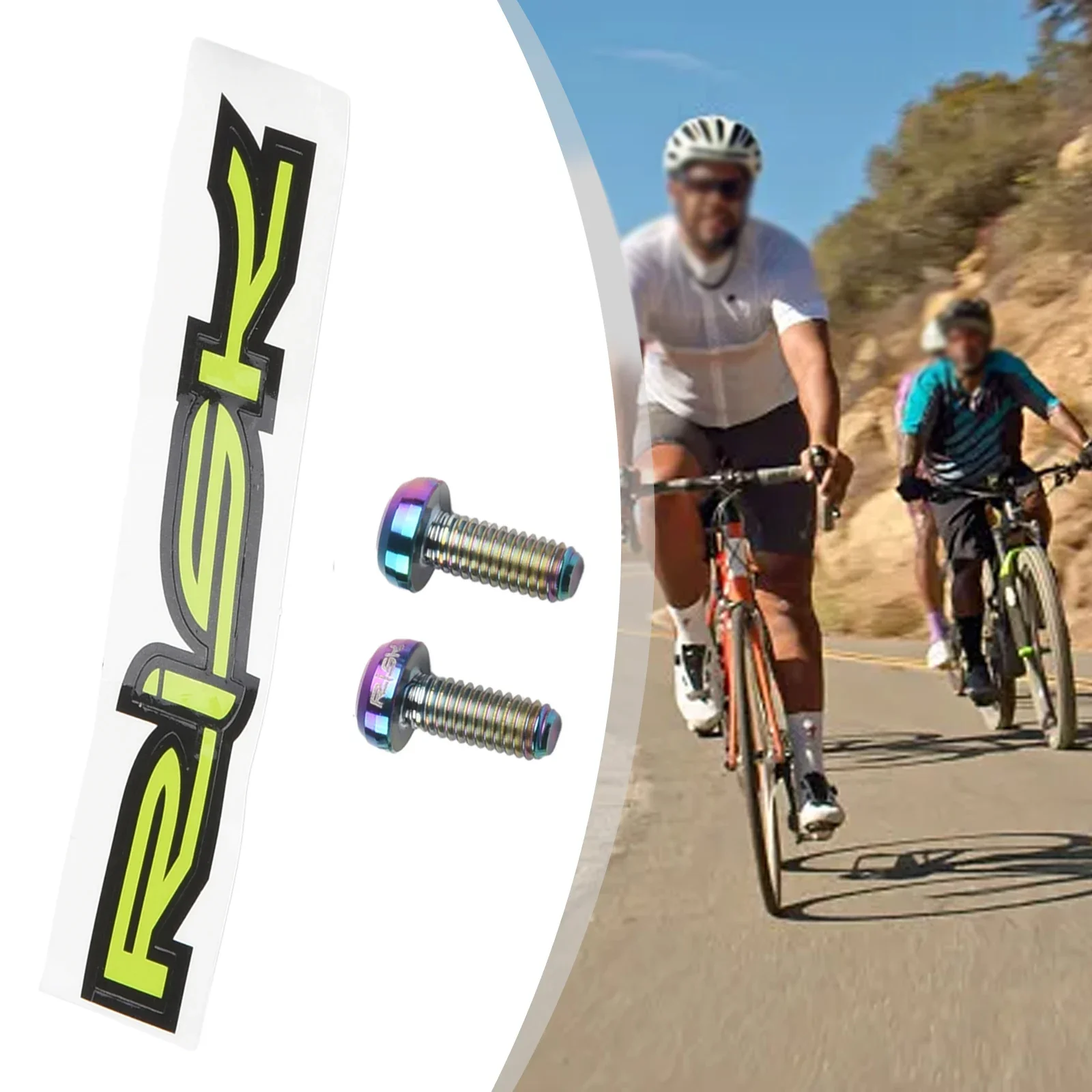RISK M5x12mm Titanium Alloy Bike Bottle /Holder Screw Bicycle Water Bottle Cage Bolts Black/titanium/colorful/gold Bicycle Tools