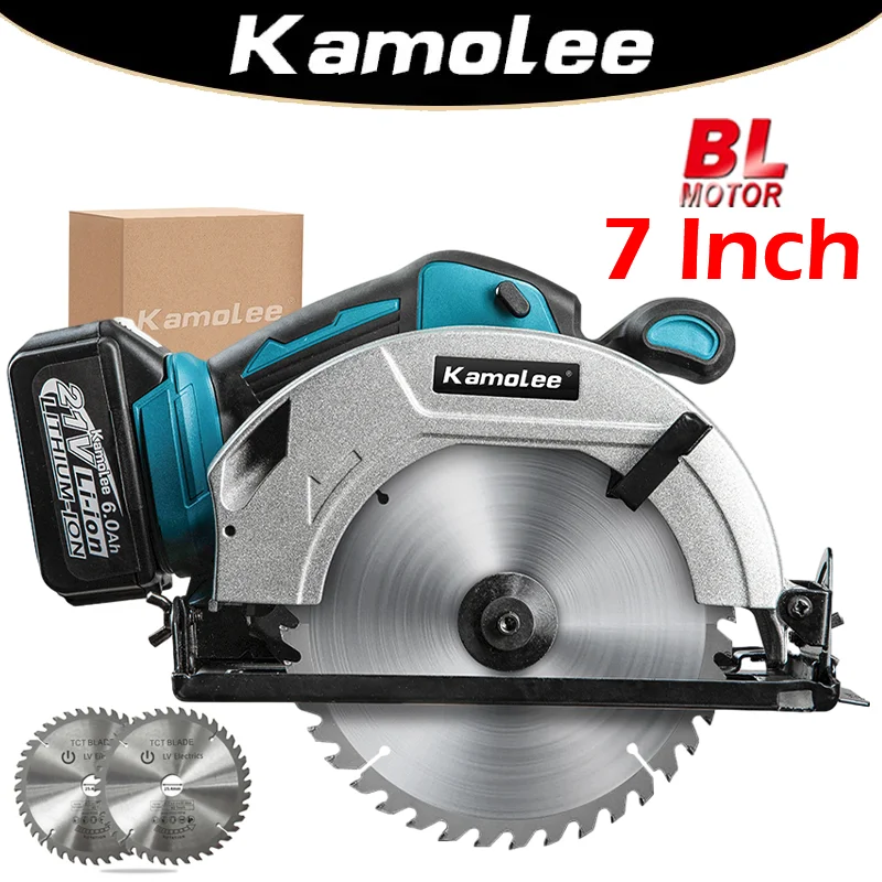 Kamolee Sega Circolare Elettrica Da 7 Pollici Per La Lavorazione Del Legno Sega Circolare Fai Da Te Per La Casa Compatibile Con Batteria Makita 18V