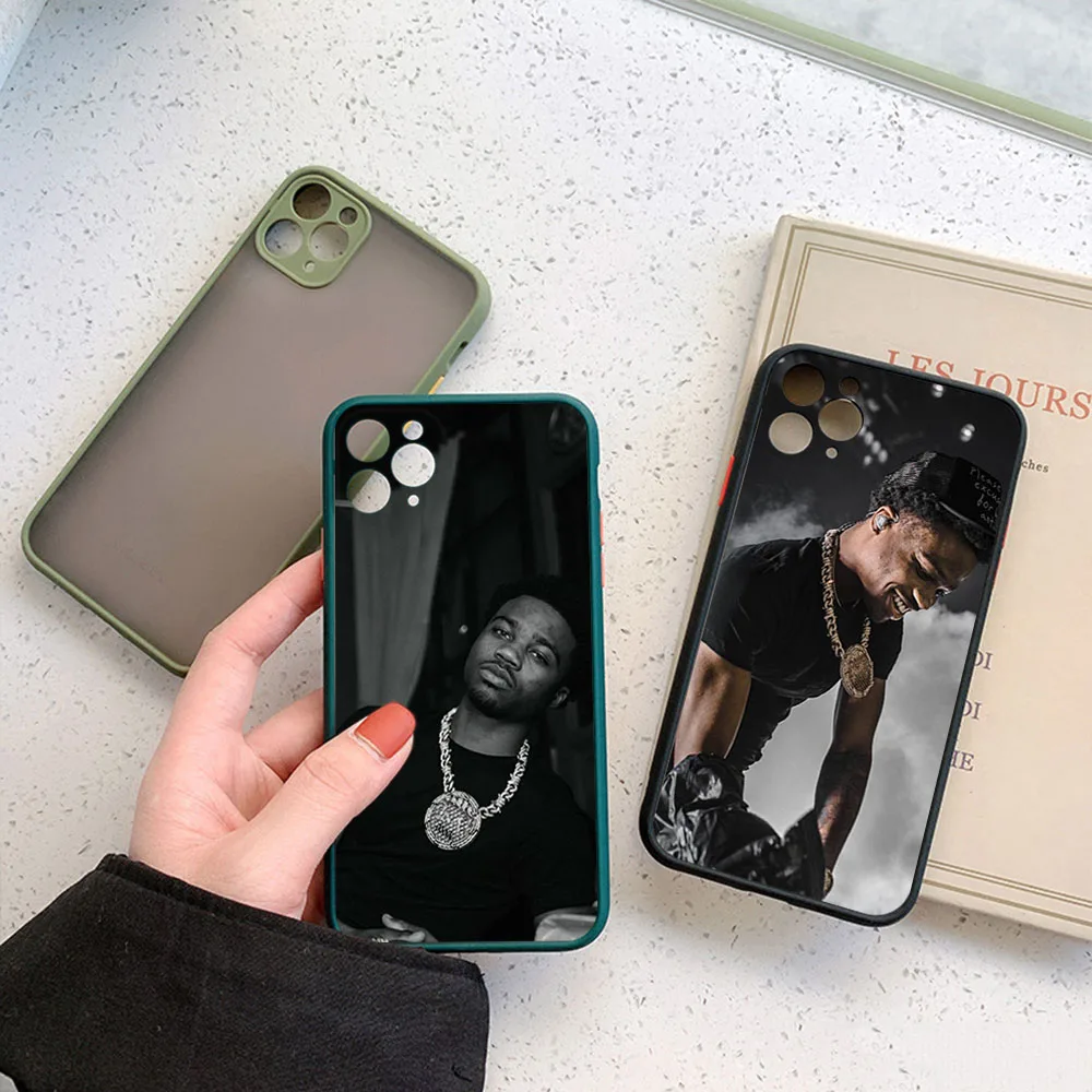 Матовый Прозрачный чехол для телефона Roddy Ricch для iPhone 14 Pro Max 15 7 8 6 Plus SE 11 12 13 X XR XS, Защита камеры, черный чехол
