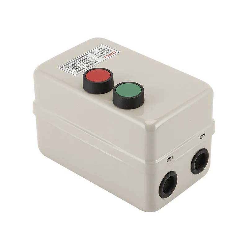 One button start motor button switch QCX5-22 220V 380V 24V 36V 110V AC contactor 25A start magnetic starter 5.5KW