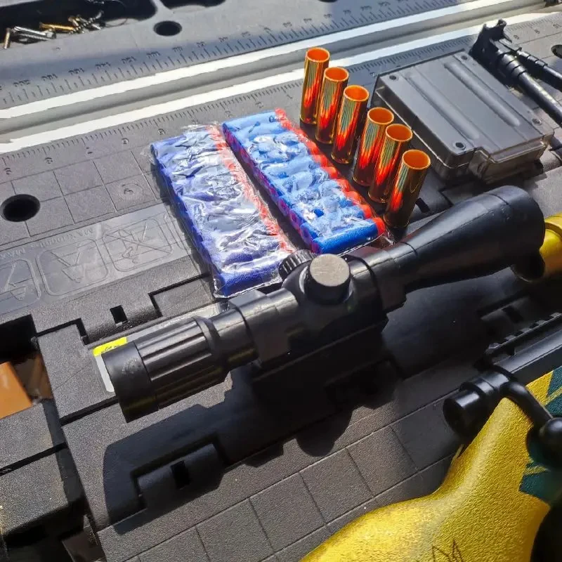 AWM Soft Bullet Gun kar98k toy gun Sniper Gun Model Gun Toys shell eject toy gun Children Aiming Training toys Birthday Gift 3