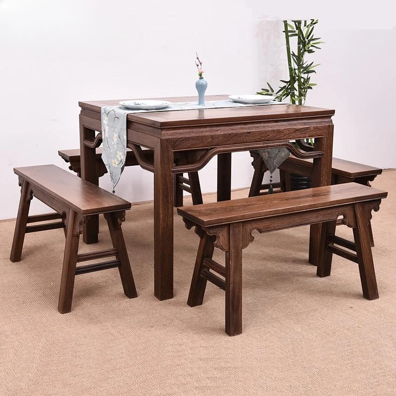 

Door Frame Old-Fashioned Square Table for Eight People Antique Eight-Immortal Dining Table Rosewood Table and Chair