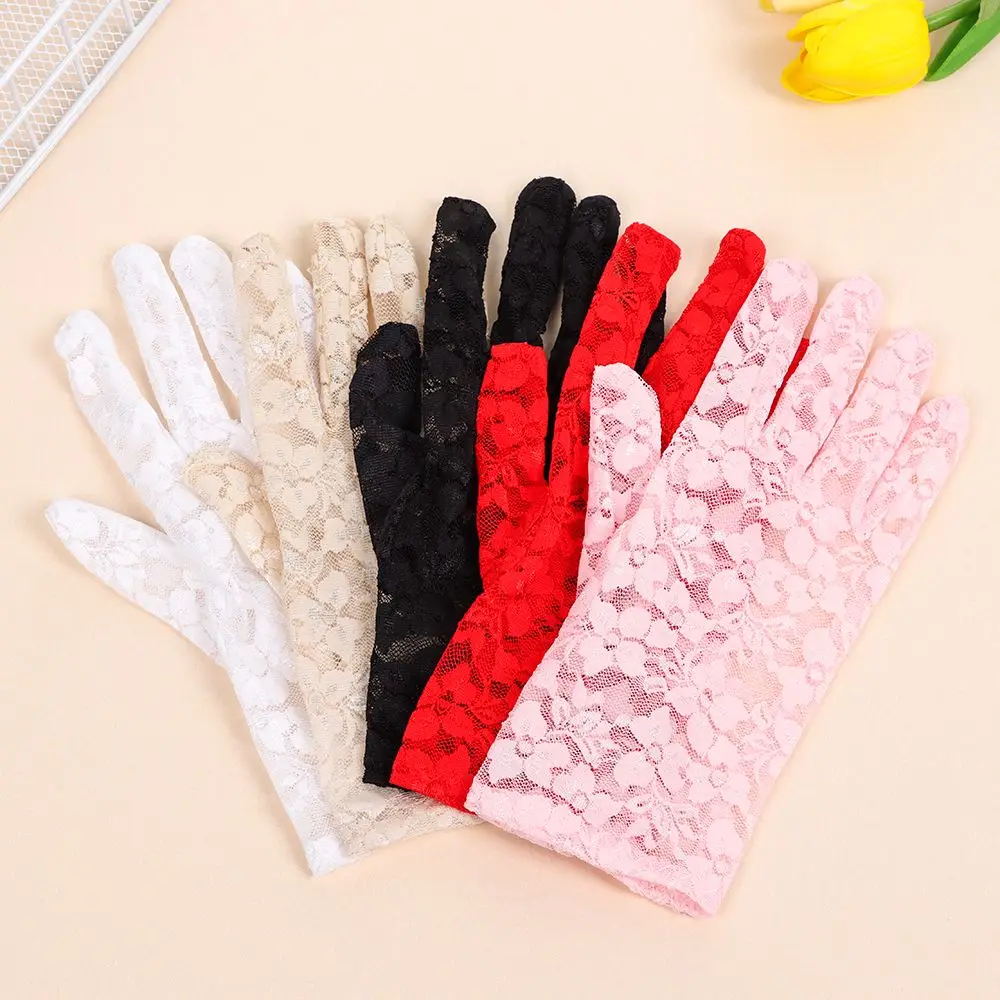 Party Sexy Dressy Women Lace Gloves Paragraph Wedding Mittens Accessories Full Finger Girls lace gloves