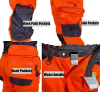 Multifunctional Work Pants with Reflective Tapes