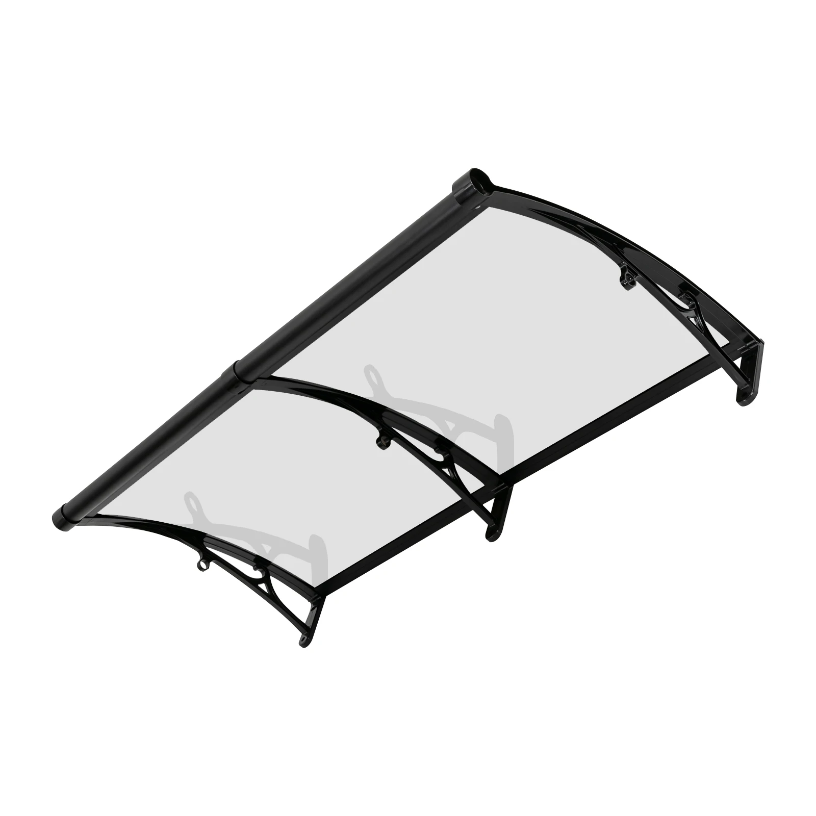 120 * 60 cm Fenstermarkise, transparent, gewölbte Tür, Überdachung, Regenschutz mit Entwässerungsrinn von Regen, Hagel, UV-Schäden – Detail 3