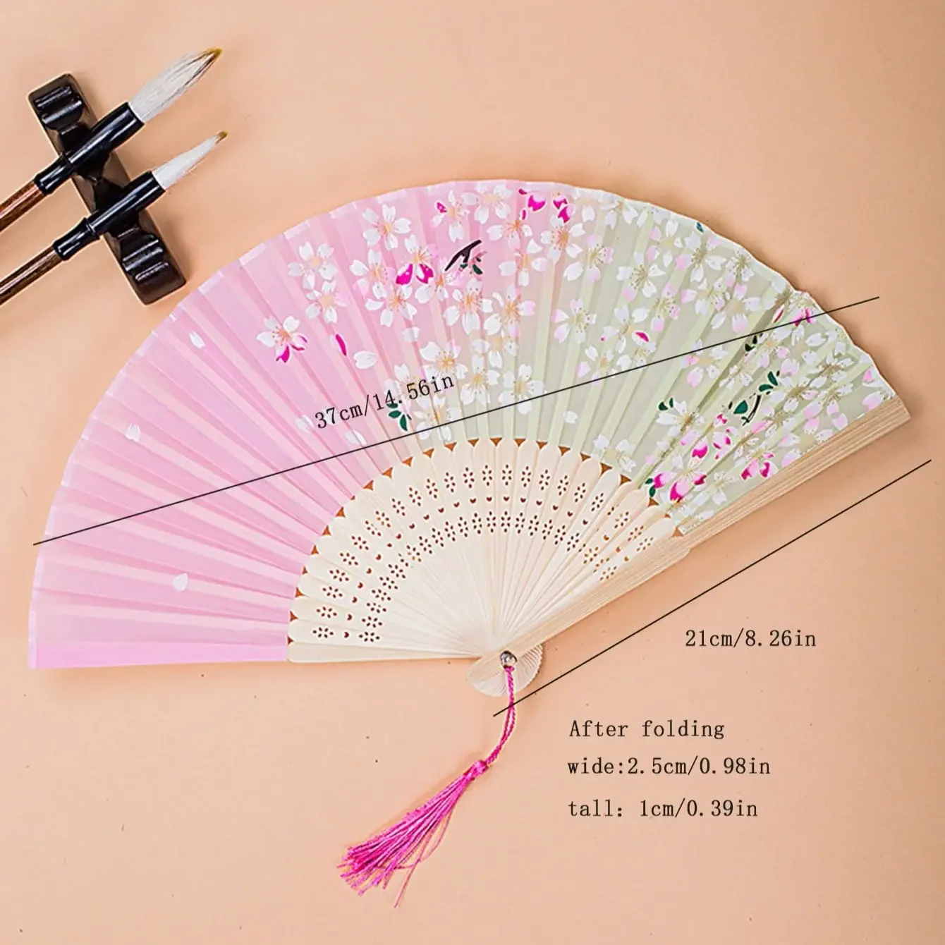 1pc-Ancient style small folding fan for women's Hanfu Handmade folding fan Ancient style fan Dance bamboo fan Chinese fan