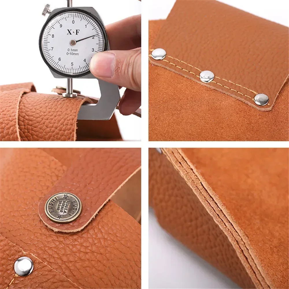 Vintage Leather Electric Drill Storage Bag Multi-pocket Tool Waist Bag for Belt Makita Electric Wrench Electric Screwdriver 5